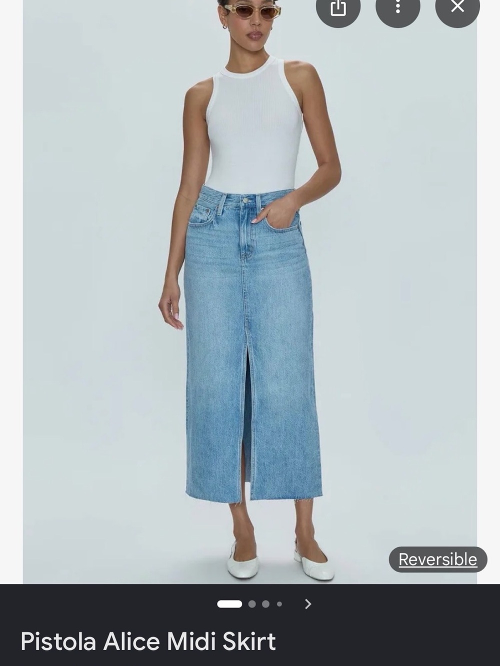 Pistola Alice Midi Denim Skirt - Light Blue